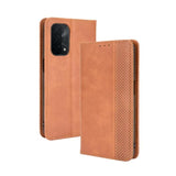 Thatch Flip Cover Case Credit Card Slots Magnetic Closing - For Oppo A54 5G A74 5G A93 5G - Brown - acc Noco