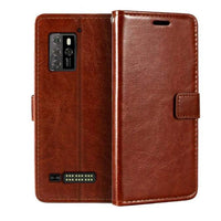Flip Phone Cover/Wallet - For Oukitel WP10 Rugged Phone - Brown - acc Noco