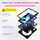 Heavy Duty Shockproof Protective Tablet Cover with Rotating Stand/Hand Grip/Stylus Holder for Apple iPad Pro 11 2018,2020,2021 / iPad Air 