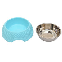 Heart Pattern Pet Bowl With Removable Stainless Steel Bowl - Pet NOCO