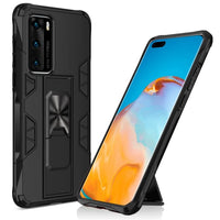 Huawei P40 - Shockproof Protective Case with Metal Patch / Stand - Black - Cover Noco