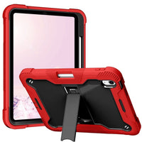 Apple iPad 10th Gen 10.9 2022 Shockproof Protective Tablet Cover with Stand Pen Holder - Black and Red - Cover Noco