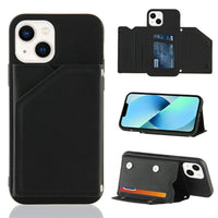 Apple iPhone 14 - Shockproof Protective Rear Case with Wallet Card Holder/Stand - Black - Cover Noco