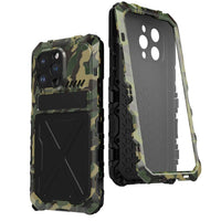 Apple iPhone 14 - R-Just Camo Armor Shockproof Dust Resistant Rugged Metal Protection with Screen Protector Built-In - Cover Noco