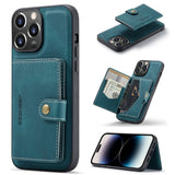 Apple iPhone 14 PRO MAX - Shockproof Protective JH Cover with Magnetic Detachable Wallet Self Aligning - Blue - Cover Noco