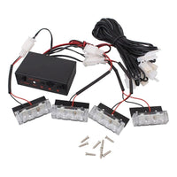 Set of 4 Amber LED Emergency Lights Control Box 3 Modes - Automotive Noco