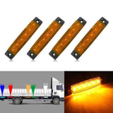 [4 PACK] Amber LED Marker Lights for Trailer Truck Caravan Boat Black base 6 LED - Automotive Noco