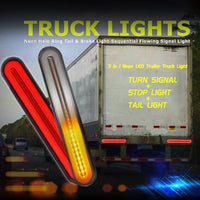 100 LED Truck/Trailer Tail Light Kit 233mm Long 12V-24V Tail/Brake Red and Amber Sequential Turn Signal - Automotive Noco