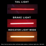 72 LED Truck/Trailer Tail Light Kit 72 LED Bulbs 435mm Long 12V-24V Smoke Lens Tail/Brake Red OR Amber Sequential Turn Signal - Automotive 