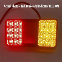 LED Trailer Tail Light Kit 24 LED Bulbs High Brightness Includes cabling Plug Number Plate Light Rectangle - Automotive Noco