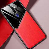Leather and Glass Shockproof Cover - For Oppo A5 (2020) A9 (2020) A11 X - Red - Cover Noco