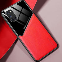 Leather and Glass Shockproof Cover - For Oppo A52 A72 A92 - Red - Cover Noco