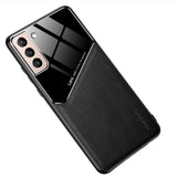 Leather and Glass Shockproof Cover - For Samsung Galaxy S21 - Black - Cover Noco