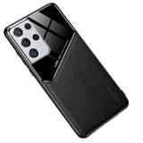 Leather and Glass Shockproof Cover - For Samsung Galaxy S21 Ultra - Black - Cover Noco