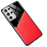 Leather and Glass Shockproof Cover - For Samsung Galaxy S21 Ultra - Red - Cover Noco