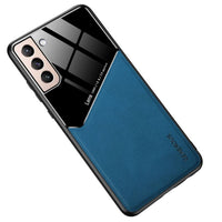 Leather and Glass Shockproof Cover - For Samsung Galaxy S22 - Blue - Cover Noco