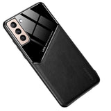Leather and Glass Shockproof Cover - For Samsung Galaxy S22 - Black - Cover Noco
