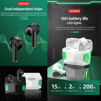 LENOVO ThinkPlus LivePods GM5 Wireless Earbuds TWS Bluetooth 5.0 Low Latency Smart Touch Auto Pair Charging Case - headphone Lenovo