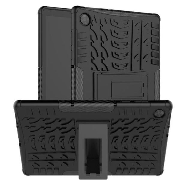 Rugged Shockproof Protective Tablet Cover Tread Pattern with Stand for LENOVO M10 HD TB-X306G Tablet - Black - acc Noco