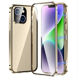 Apple iPhone 14 - 2 Piece Magnetic Rigid Cover with Transparent Glass Back and Glass Screen Protector - Gold - Cover Noco