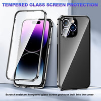 Apple iPhone 14 - 2 Piece Magnetic Rigid Cover with Transparent Glass Back and Glass Screen Protector - Cover Noco