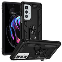 Armor Rugged Protective Case with Metal Ring/Stand for Motorola Moto Edge 20 Pro - Black - Cover Noco