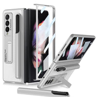 Samsung Galaxy Z Fold 3 - GKK MagFold Rigid Protective Cover Screen Protector Removable Pen Holder Phone Stand - Silver - Cover Noco