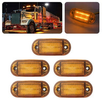[5 PACK] Amber LED MK019 12V-24V Marker Lights for Trailer Truck Caravan Boat Black base - Automotive Noco