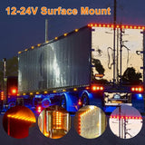 [5 PACK] Amber LED MK019 12V-24V Marker Lights for Trailer Truck Caravan Boat Black base - Automotive Noco
