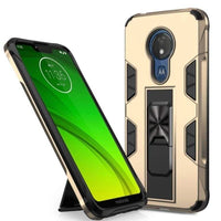 Shockproof Protective Case with Metal Patch / Stand for Motorola Moto G7 Power - Gold - acc Noco