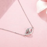 V Jewellery - Sterling Silver S925 Linked Love Heart Necklace N181 - Jewelry Noco