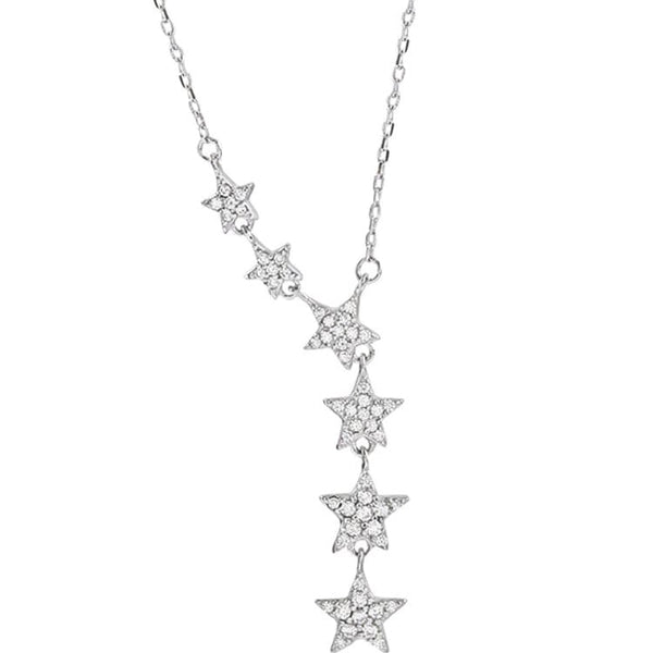 V Jewellery - Sterling Silver S925 Star Trail Necklace N744 - Jewelry Noco