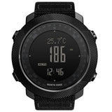 North Edge Apache Digital Adventure Watch Fitness Barometer Altimeter Compass Thermometer 50 Metres Waterproof, - Black with Black Strap - 