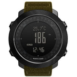 North Edge Apache Digital Adventure Watch Fitness Barometer Altimeter Compass Thermometer 50 Metres Waterproof, - Black with Khaki Strap - 