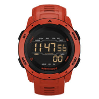 North Edge Mars Rugged Digital Sports and Adventure Watch 50 Metres Waterproof Fitness Recording - Red - watch Noco