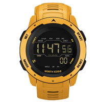 North Edge Mars Rugged Digital Sports and Adventure Watch Fitness 50 Metres Waterproof Fitness Recording - Yellow - watch North Edge