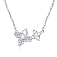 V Jewellery - S925 Sterling Hydrangea Flowers Necklace Silver Colour - Jewelry Noco
