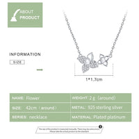 V Jewellery - S925 Sterling Hydrangea Flowers Necklace Silver Colour - Jewelry Noco