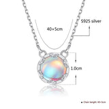 V Jewellery - S925 Moonstone Necklace Silver Colour - Jewelry Noco