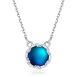 V Jewellery - S925 Moonstone Necklace Silver Colour - Dark Blue - Jewelry Noco