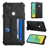 Shockproof Protective Rear Case with Card Slots for Oppo A53 / A33 2020 / A32 - Black - acc Noco
