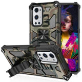 Shockproof Camo Folding Stand Rugged Cover Fold Away Stand - For Oppo A54 5G / A74 5G / A93 5G - Camo Khaki - acc Noco