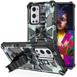 Shockproof Camo Folding Stand Rugged Cover Fold Away Stand - For Oppo A54 5G / A74 5G / A93 5G - Camo Light Green - acc Noco