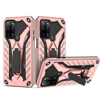 Shockproof Folding Stand Rugged Cover Fold Away Phone Stand - For Oppo A54 5G / A74 5G / A93 5G - Rose Pink - acc Noco
