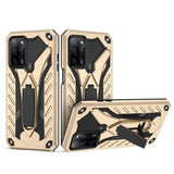 Shockproof Folding Stand Rugged Cover Fold Away Phone Stand - For Oppo A54 5G / A74 5G / A93 5G - Gold - acc Noco