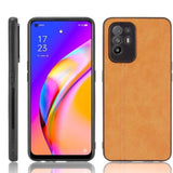 Shockproof Rear Cover Leather Texture Insert - For Oppo A94 5G / Oppo F19+ Pro 5G - Tan - acc Noco