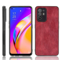 Shockproof Rear Cover Leather Texture Insert - For Oppo A94 5G / Oppo F19+ Pro 5G - Red - acc Noco