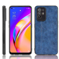 Shockproof Rear Cover Leather Texture Insert - For Oppo A94 5G / Oppo F19+ Pro 5G - Blue - acc Noco