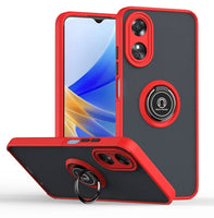 Oppo A17 4G Q-Shadow Rear Cover Rotating Pull-Out Ring/Stand Semi-Transparent - Red - Cover Noco