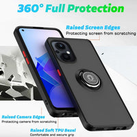 Oppo A36 4G A76 4G A96 4G - Q-Shadow Rear Cover Rotating Pull-Out Ring/Stand Semi-Transparent - Cover Noco